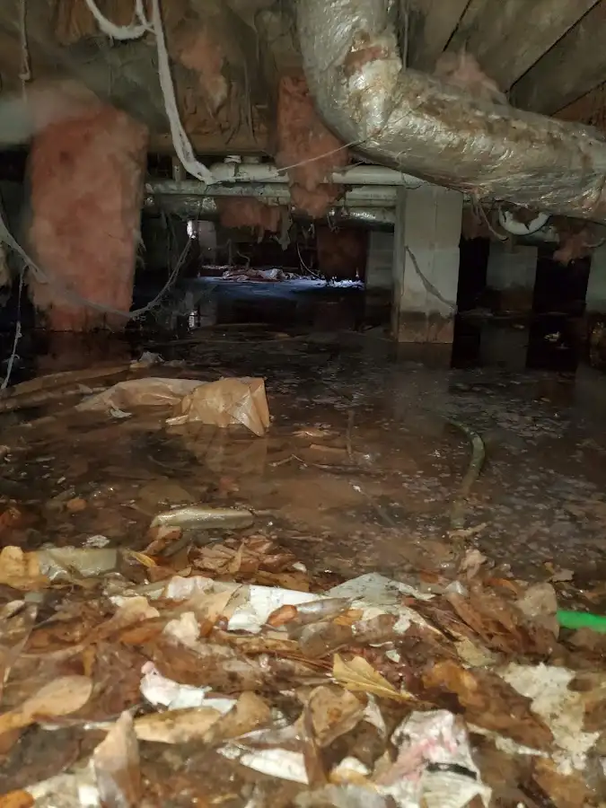 Crawl space flood assessment for Commercial Water Damage Restoration in Keyport