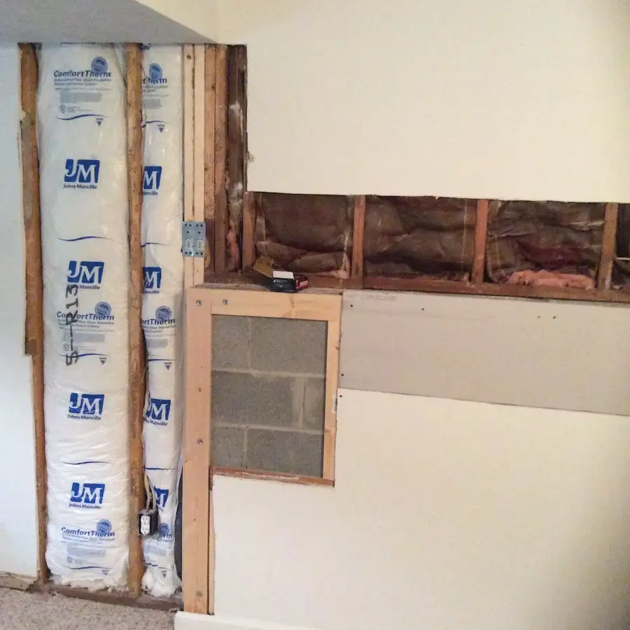 Wall insulation replacement during Contents Cleaning & Restoration in Keyport